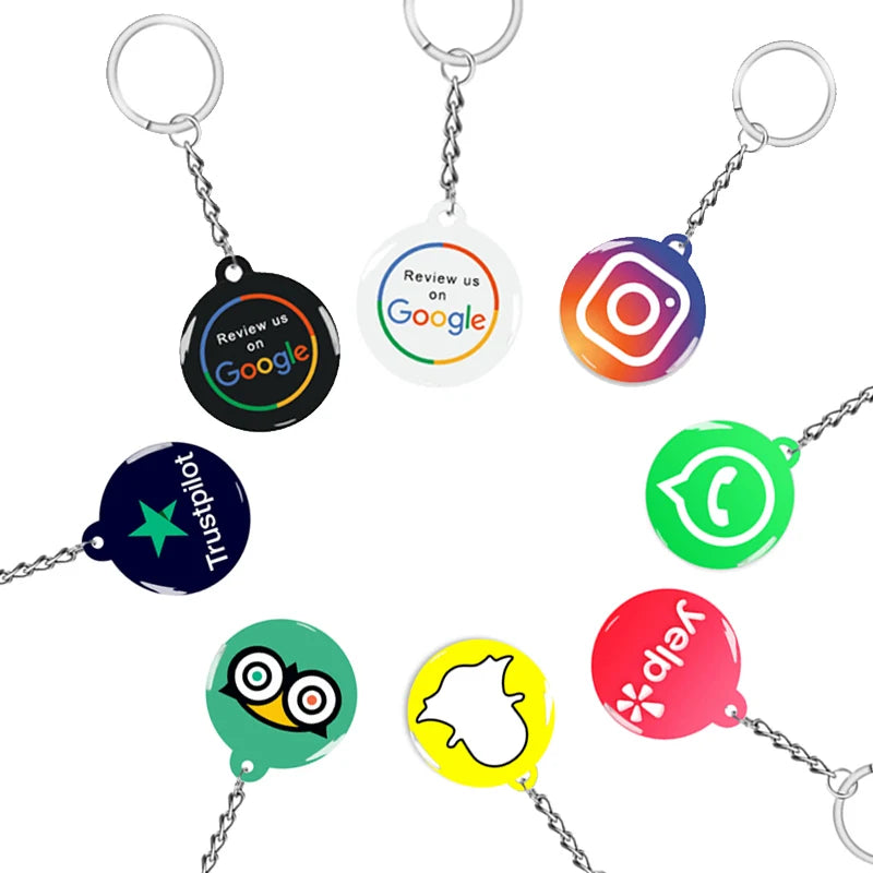 Porte-clés NFC personnalisé – Avis Google & Réseaux sociaux